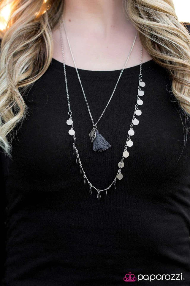 Paparazzi Necklace ~ Born To Wander - Silver