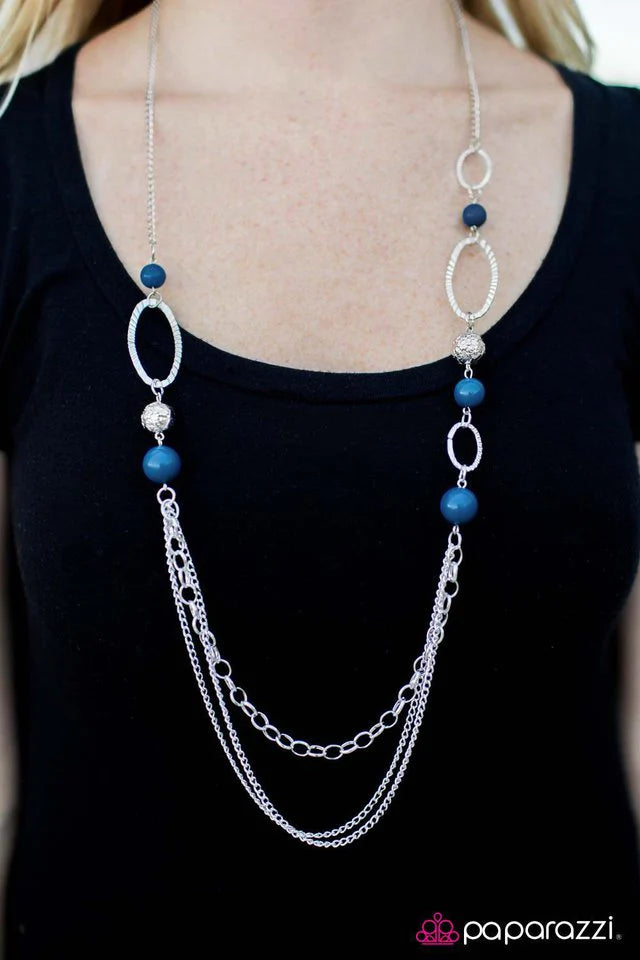 Paparazzi Necklace ~ Somewhere Along The Line - Blue