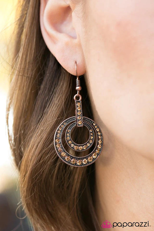 Paparazzi Earring ~ Cant Dull My Sparkle - Copper