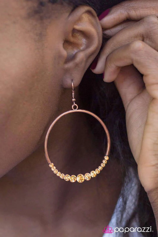 Paparazzi Earring ~ Cheers To You - Copper