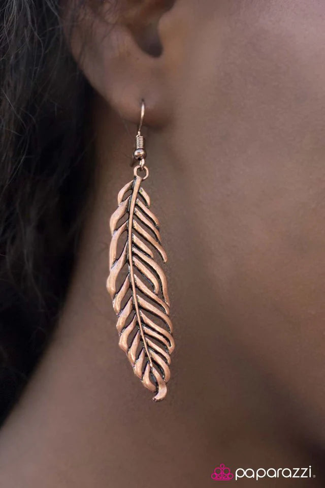 Paparazzi Earring ~ Prepare For Take Off - Copper