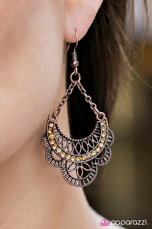 Paparazzi Earring ~ Dream Act - Copper