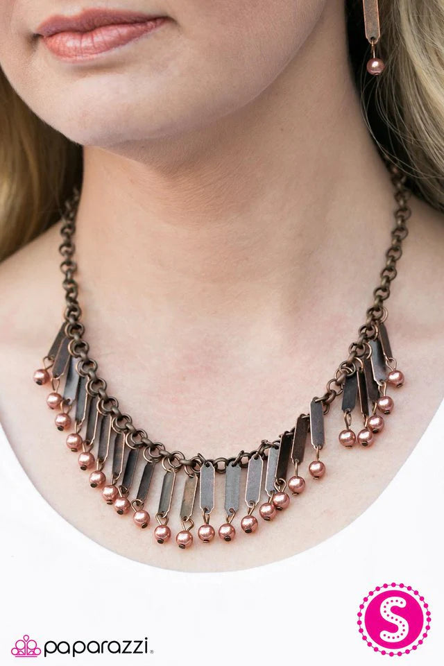 Paparazzi Necklace ~ All The Right Moves - Copper