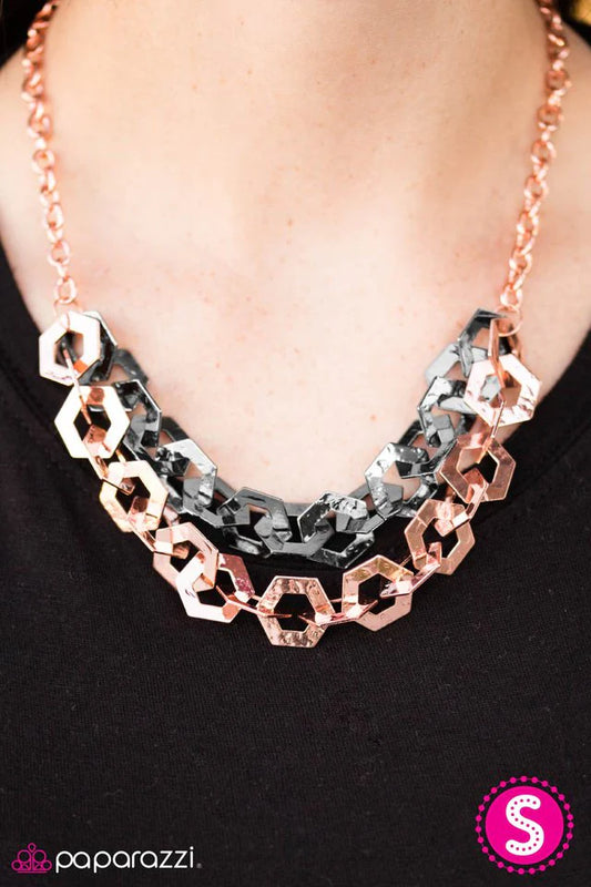 Paparazzi Necklace ~ HEXcellent! - Copper