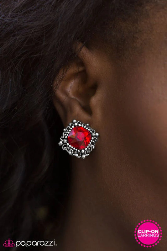 Paparazzi Earring ~ Dream Big - Red