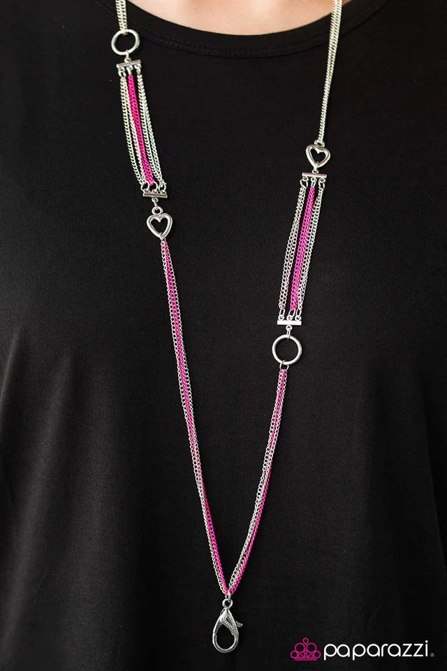 Paparazzi Necklace ~ Im With Cupid - Pink