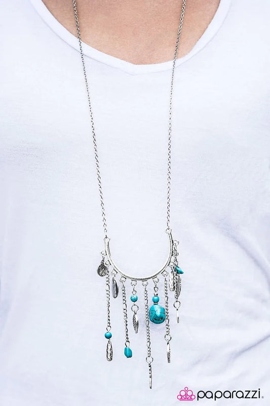 Paparazzi Necklace ~ Lady Luck - Blue