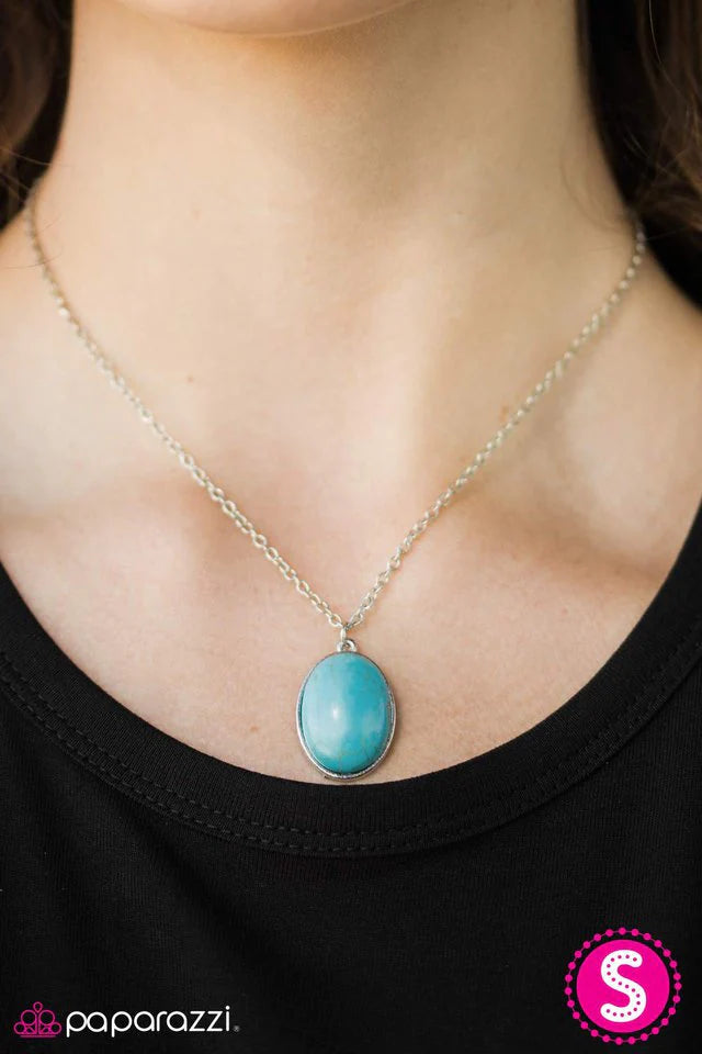 Paparazzi Necklace ~ Stone Bridge - Blue