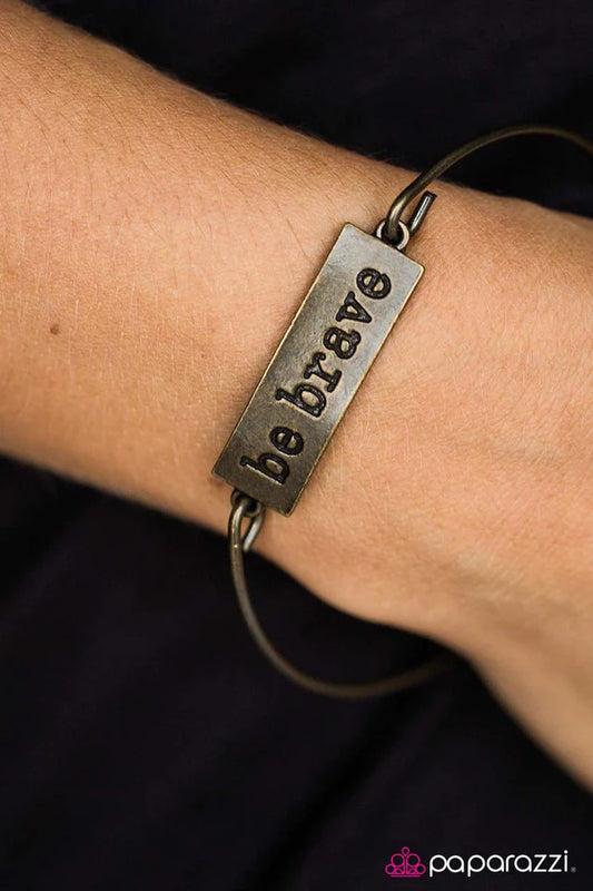 Paparazzi Bracelet ~ Be Brave - Brass