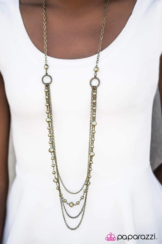 Paparazzi Necklace ~ Radiant Rhythm - Brass