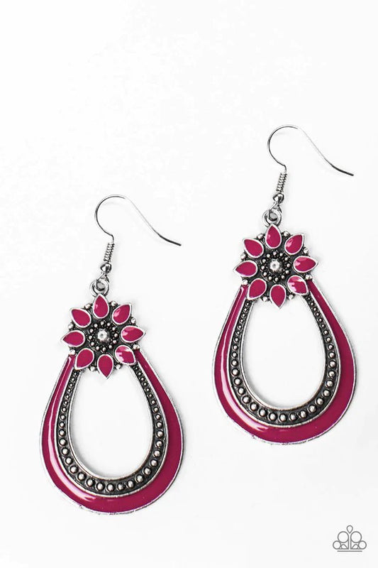 Paparazzi Earring ~ Paradise Garden - Pink