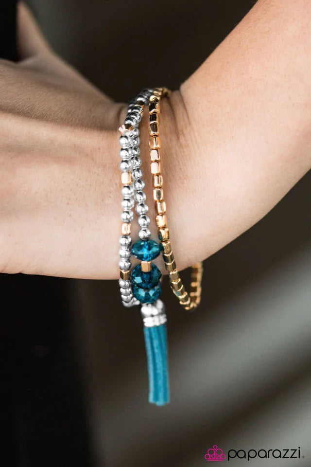 Pulsera Paparazzi ~ Nombre: Quédate en la noche - Azul
