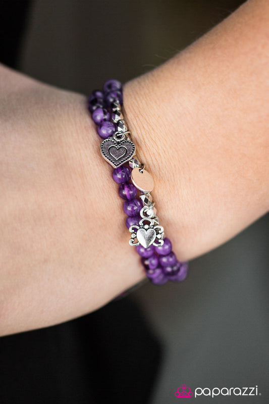 Paparazzi Bracelet ~ Choose Love - Purple