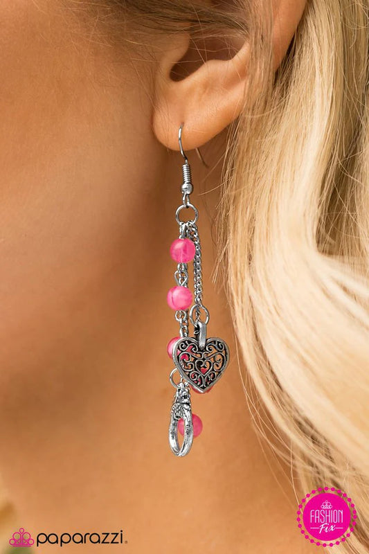 Paparazzi Earring ~ Wheres Cupid? - Pink