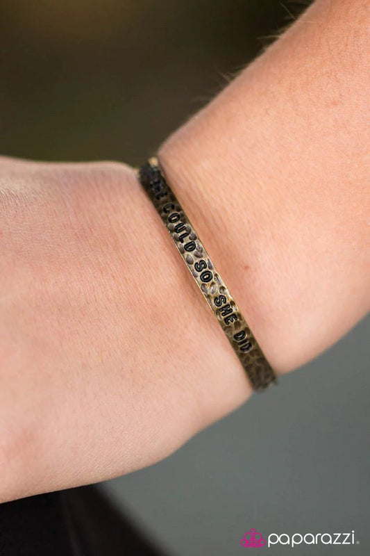 Paparazzi Bracelet ~ She Believed She Could - Brass