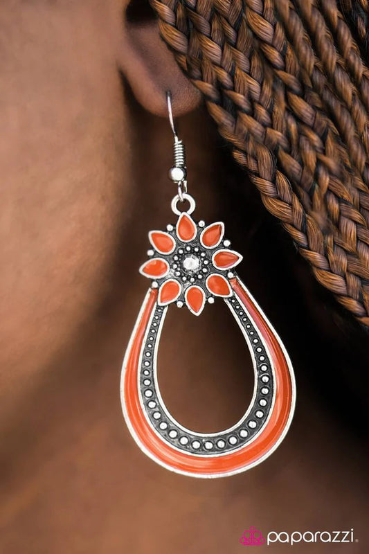 Paparazzi Earring ~ Paradise Garden - Orange