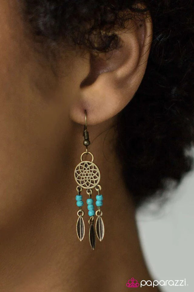 Paparazzi Earring ~ Desert Vibes - Brass