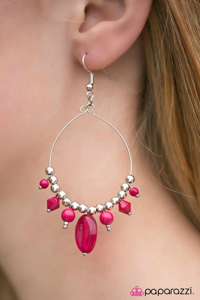 Paparazzi Earring ~ Sunset Shores - Pink