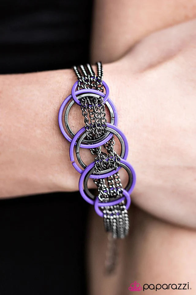 Paparazzi Bracelet ~ Revved Up - Purple