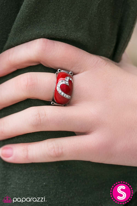 Paparazzi Ring ~ Fearless Heart  - Red