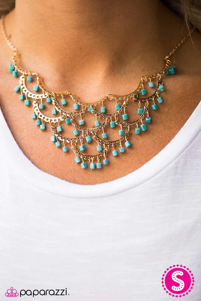 Paparazzi Necklace ~ BLOCK Beauty - Blue