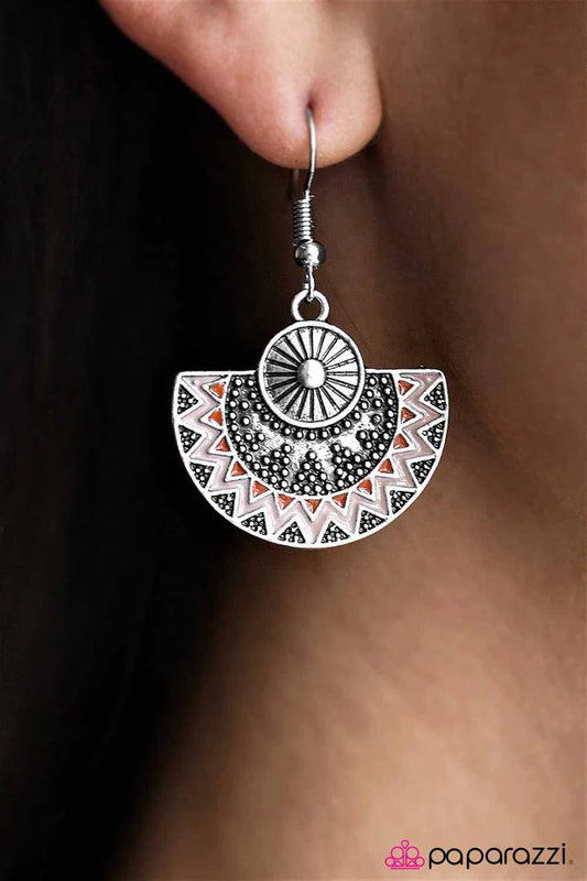 Paparazzi Earring ~ Tahitian Cruise - Orange