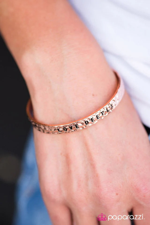 Paparazzi Bracelet ~ Love Deeply - Rose Gold