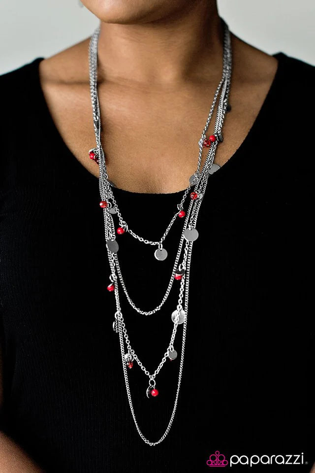 Paparazzi Necklace ~ The Shake Up - Red