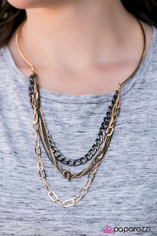 Paparazzi Necklace ~ Ive Got Edge - Gold