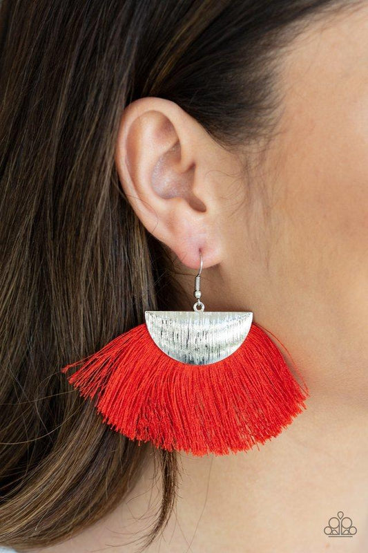 Paparazzi Earring ~ Fox Trap - Red