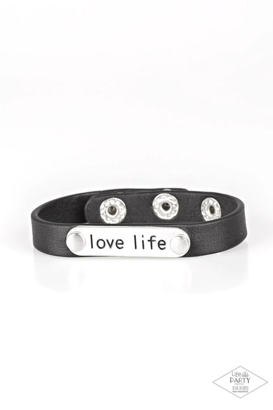 Paparazzi Bracelet ~ Love Life - Black