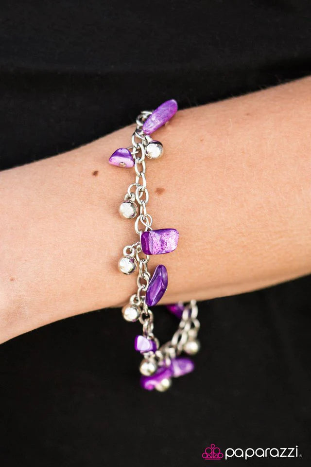 Paparazzi Bracelet ~ Rainbow Rock - Purple