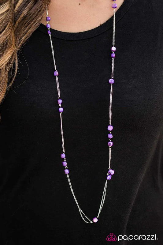 Paparazzi Necklace ~ Rocky Falls - Purple