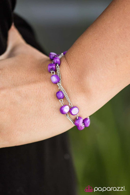 Paparazzi Bracelet ~ Love On The Rocks - Purple