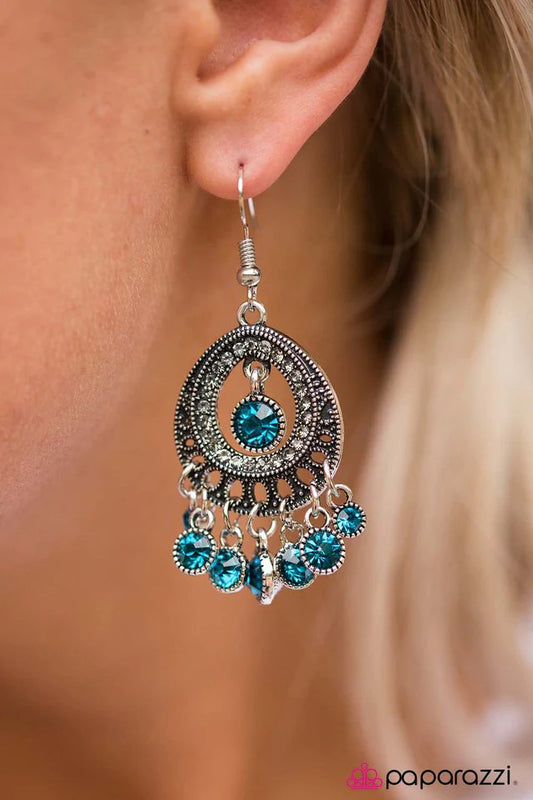 Paparazzi Earring ~ Richly Radiant - Blue