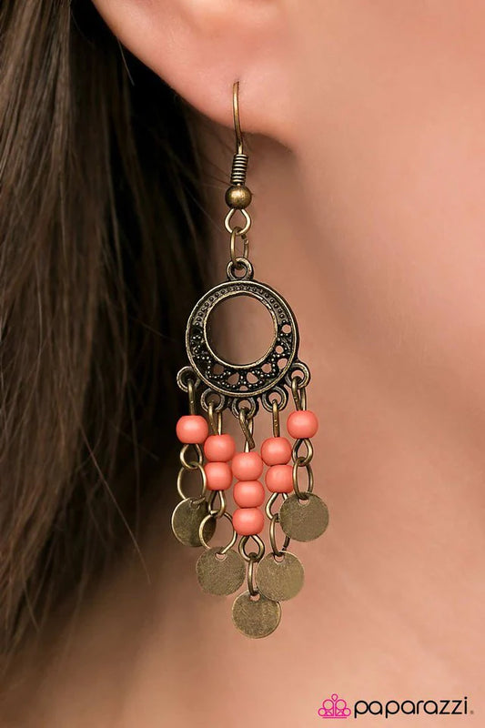 Paparazzi Earring ~ Gypsy Jamboree - Orange