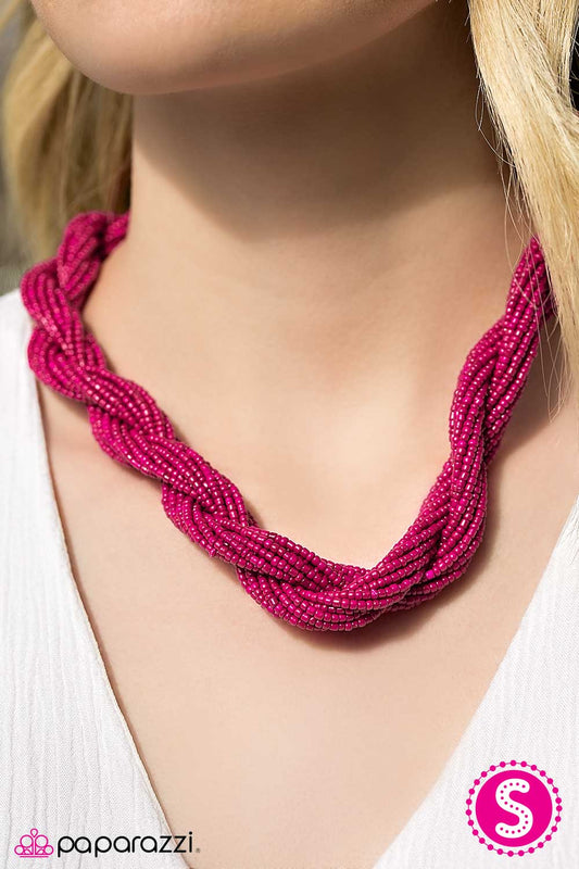 Paparazzi Necklace ~ Tropical Twist  - Pink