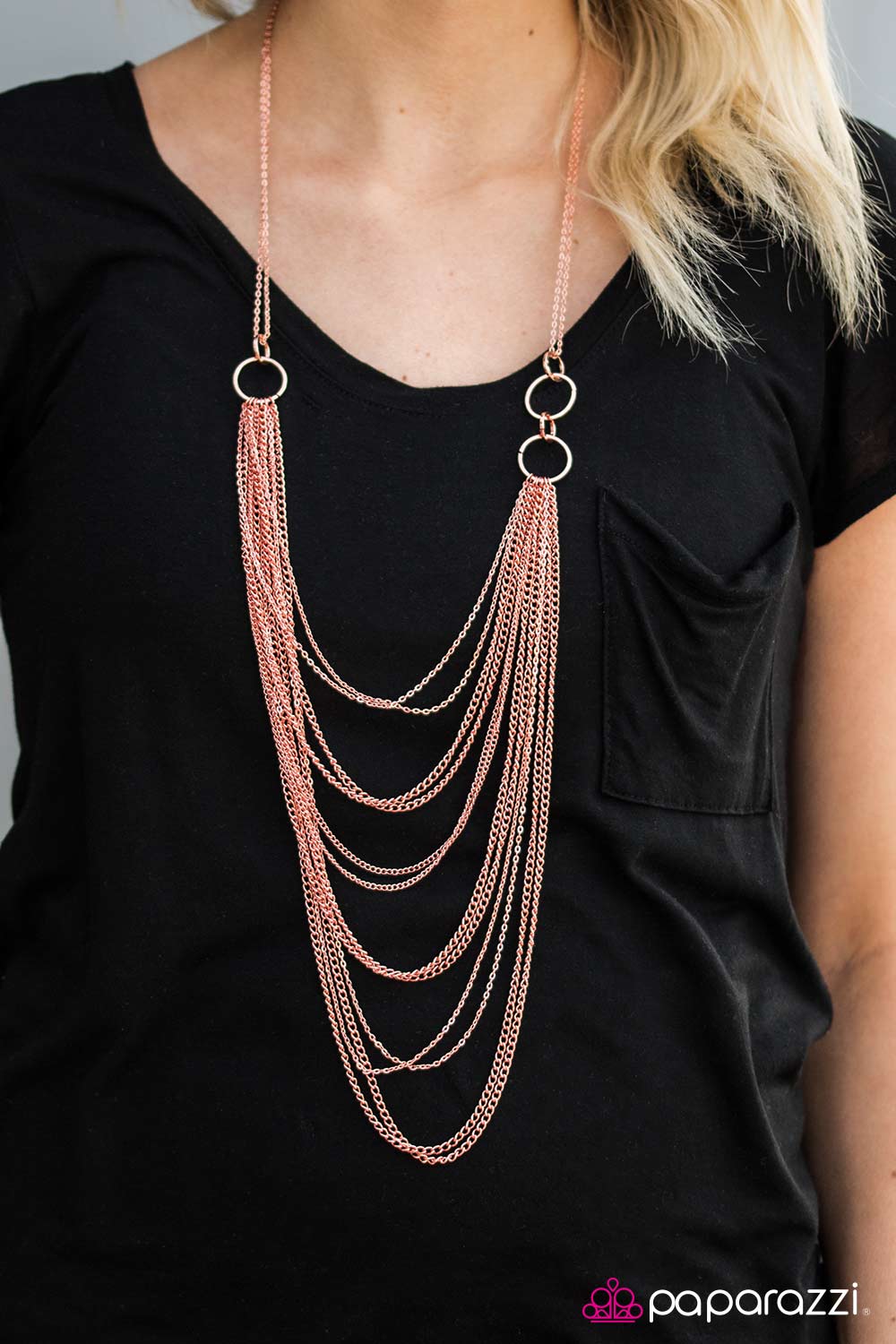 Paparazzi Necklace ~ A For Asymmetrical - Copper