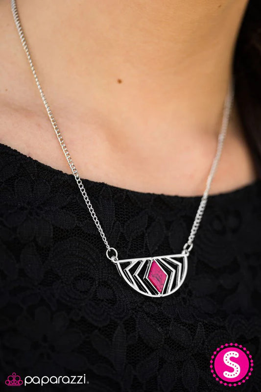 Paparazzi Necklace ~ On The GEO - Pink