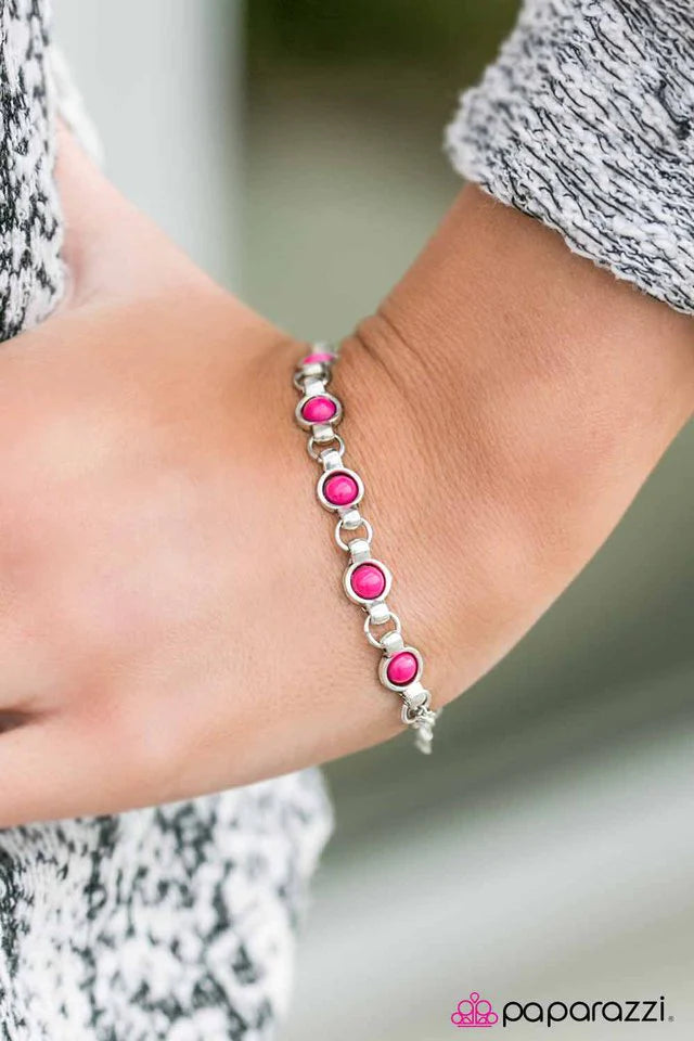 Pulsera Paparazzi ~ Power Color - Rosa