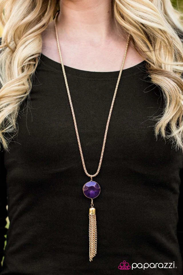 Paparazzi Necklace ~ Fortune Smiles Upon You - Purple