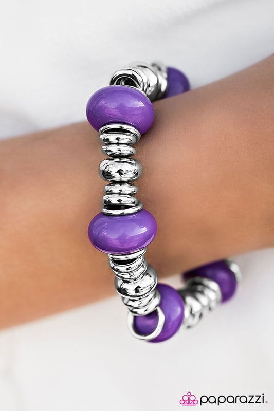 Paparazzi Bracelet ~ Springtime Sunshine - Purple