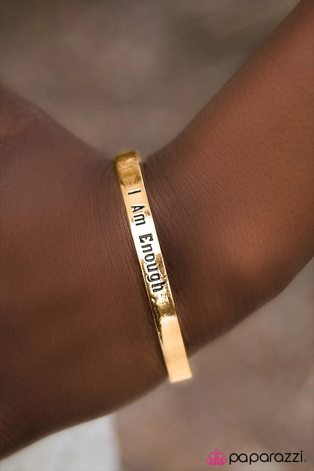 Paparazzi Bracelet ~ I Am Enough - Gold