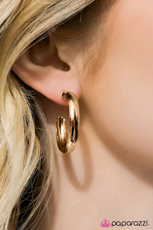 Paparazzi Earring ~ Drop A Hint - Gold