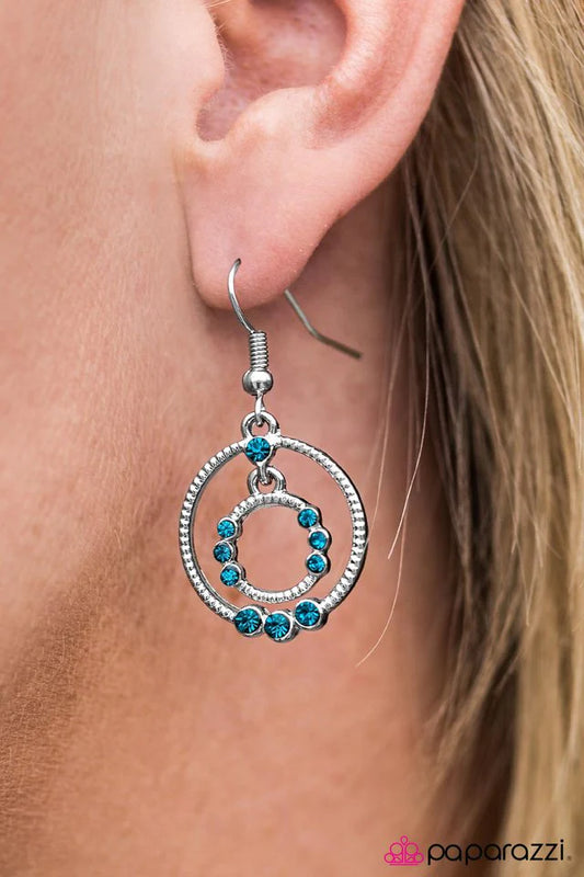 Paparazzi Earring ~ On The Bubble - Blue