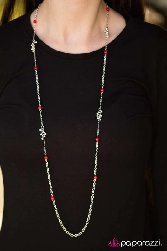 Paparazzi Necklace ~ Twinkling Twilight - Red