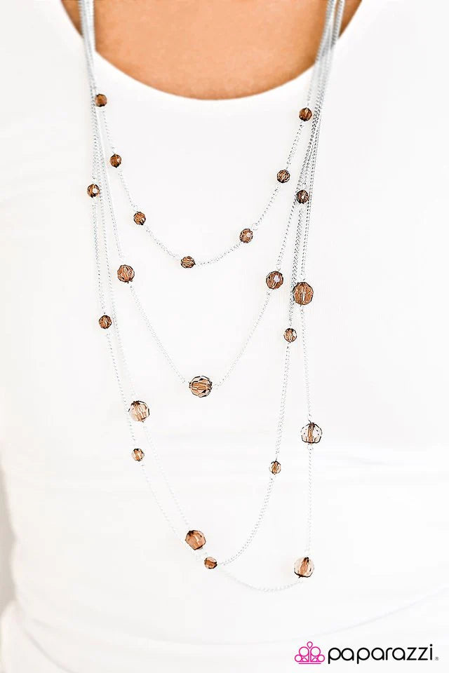 Paparazzi Necklace ~ Sparkling Intentions - Brown