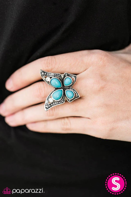 Paparazzi Ring ~ Fly As A Butterfly - Blue