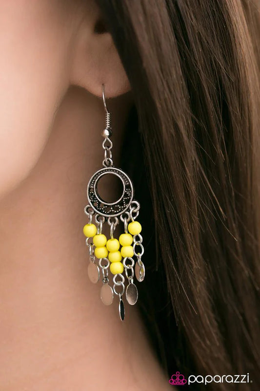 Paparazzi Earring ~ Gypsy Jamboree - Yellow