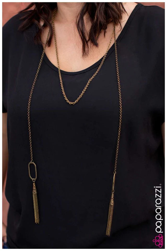 Paparazzi Necklace ~ Center Stage - Brass